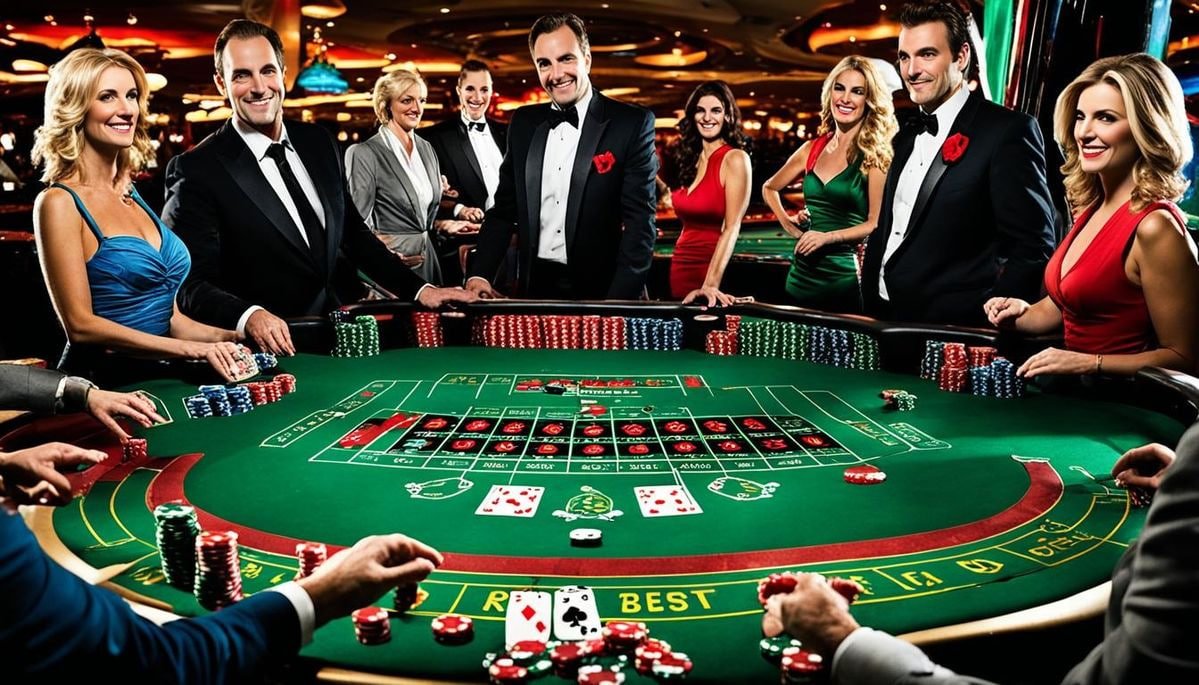 Live dealer studio with multi-camera setup and cards on table